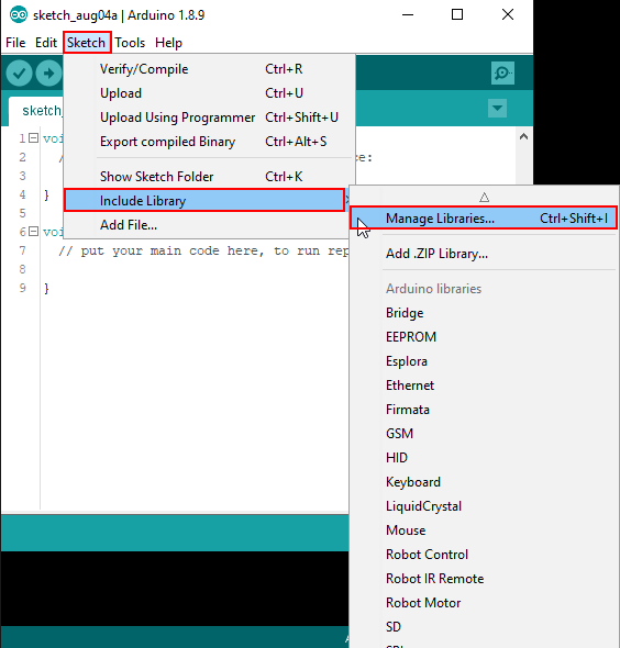 Arduino IDE library 1