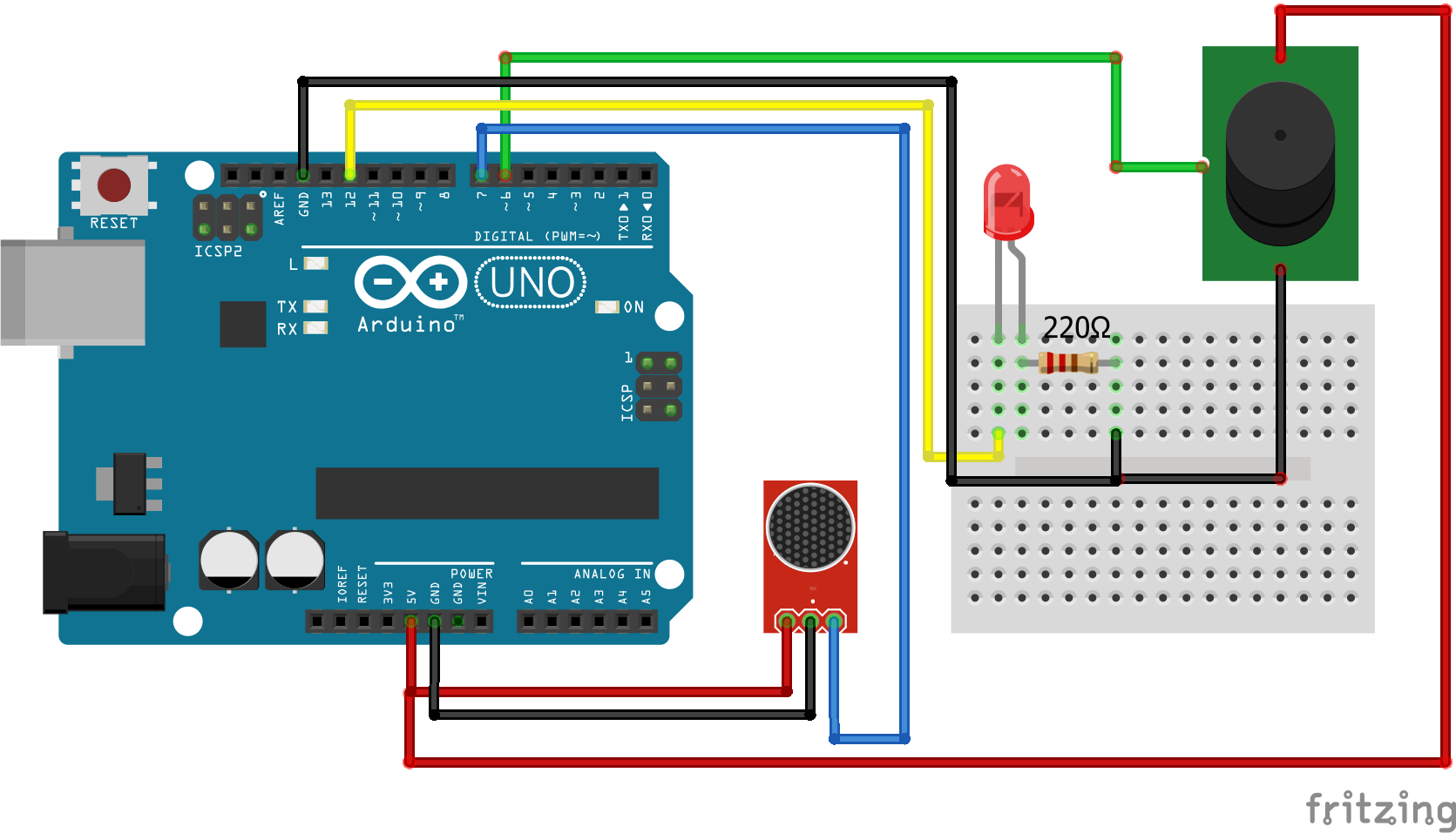 Sound Sensor Conclusion Steckplatine