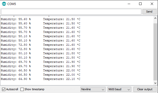 DHT22 Serial Output