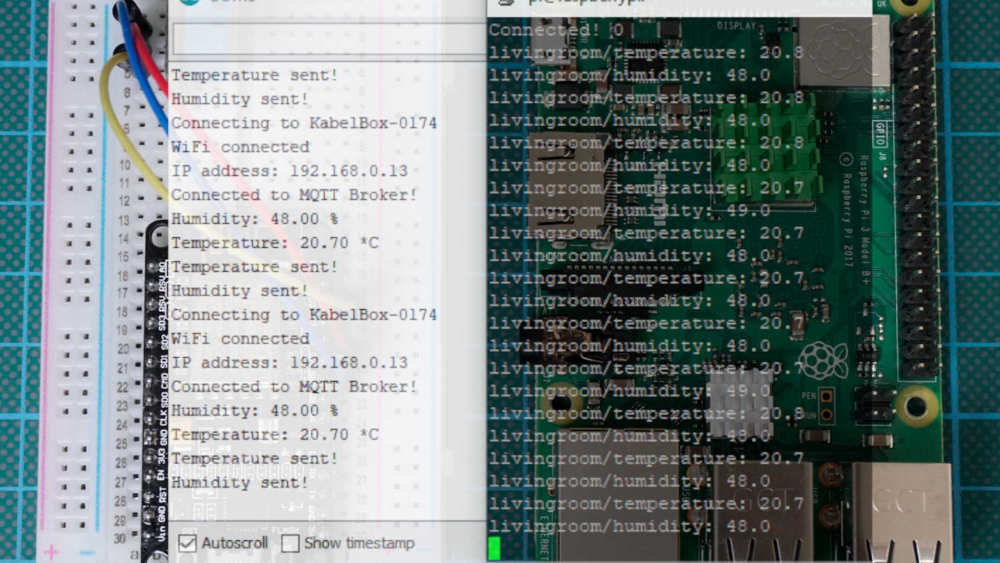 NodeMCU Raspberry Pi MQTT WiFi