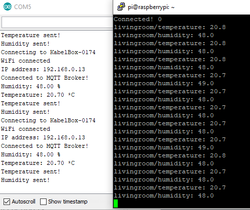 NodeMCU Raspberry Pi MQTT