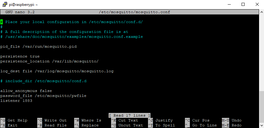 Raspberry Pi Mosquitto Configuration 3