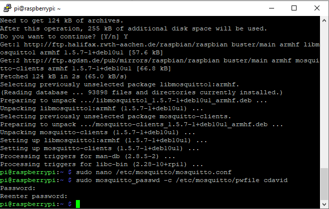 Raspberry Pi Mosquitto User