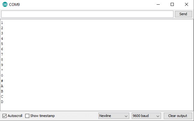 Keypad Serial Output