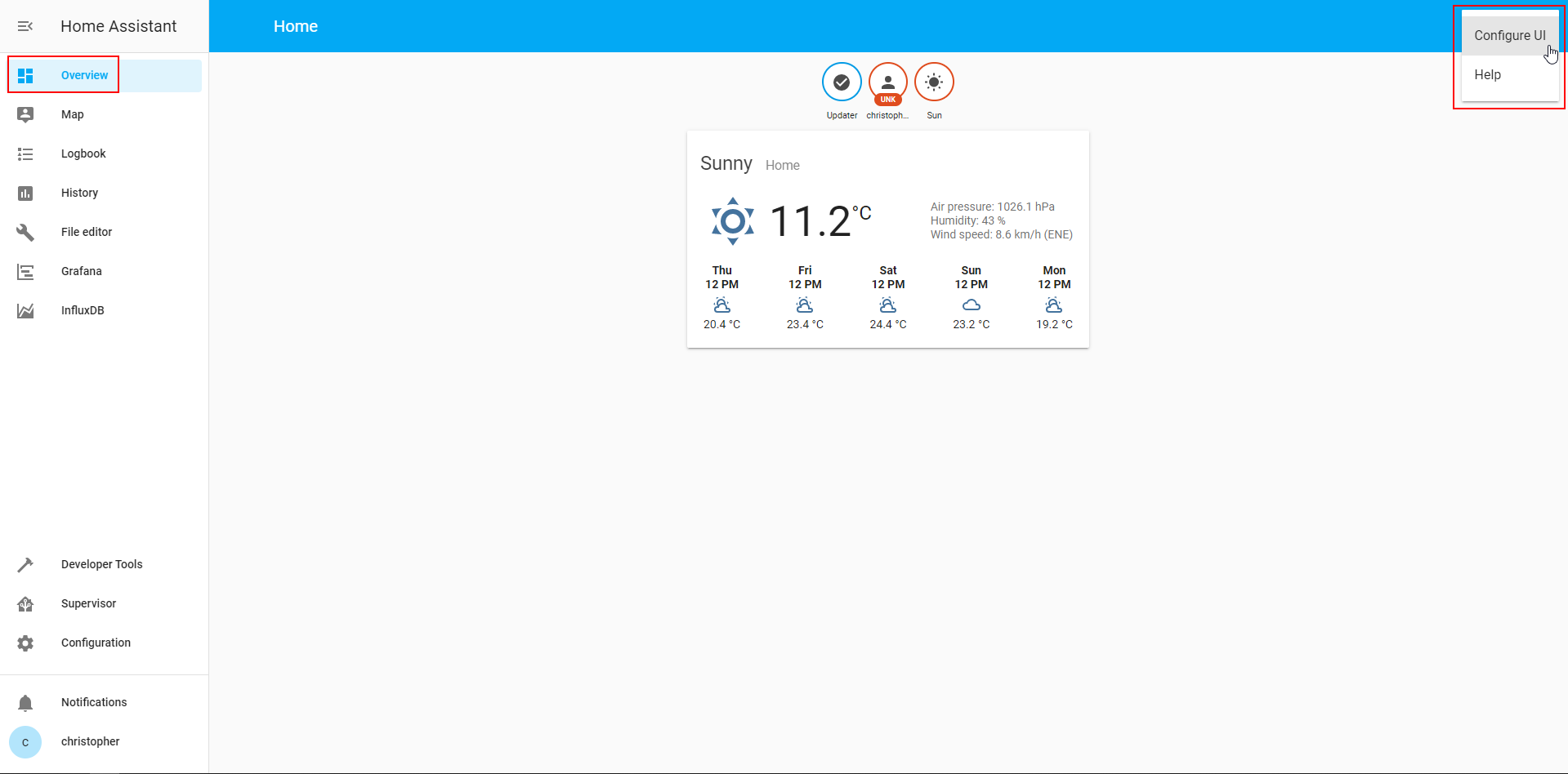 Home Assistant UI 1