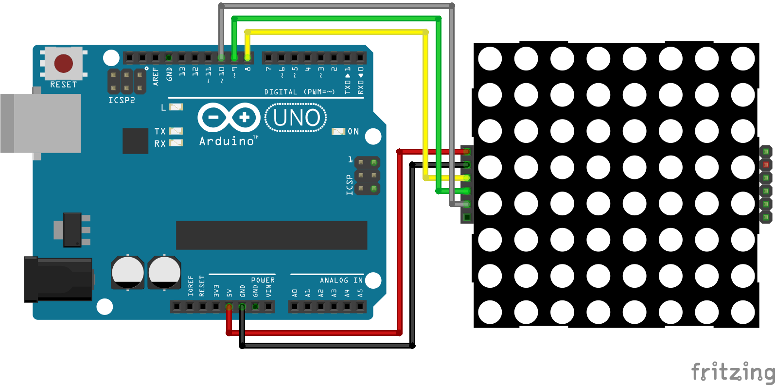 8x8 Dot Display Arduino Uno