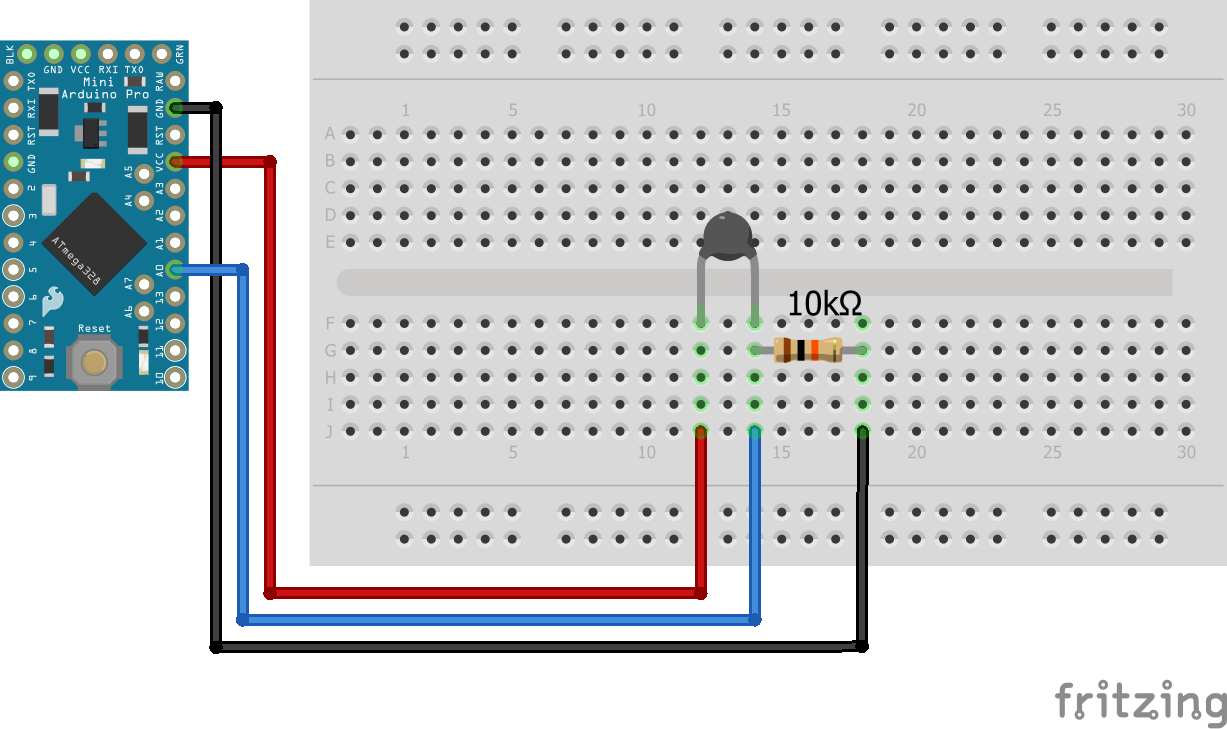 Wiring Thermistor Arduino Pro Mini